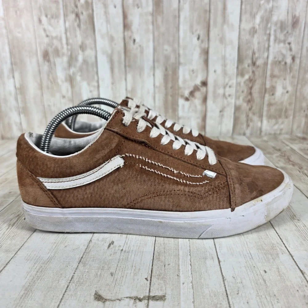 Vans Old Skool Suede Brown‎ White Casual Skate Shoes Men's Size 9